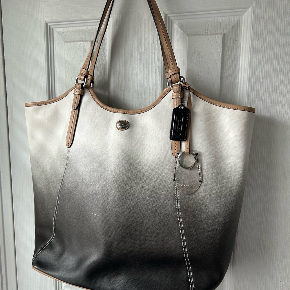Coach Black, White and Gray Ombre Tote